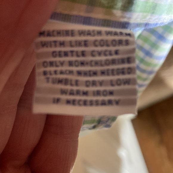 Men’s Alan Flusser small plaid green and blue button down, Size XL, Lightweight - Picture 6 of 17